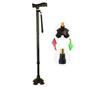 LXYST Stick Elderly Cane Four Legged Non Slip Crutches Shrink Lightweight Multifunctional Height Adjustable Walking Stick,Black Singlefoot,Black,Singlefoot Practical