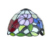 LXYST Style Stained Glass Lampshades Replacement, Only 8 Inch Wide Handmade Flower Shade Fit for Table lamp Pendant Light Ceiling Light,Dragonfly,Red
