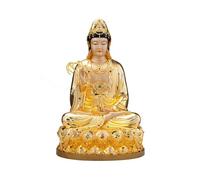 LXYST Table Pure Copper Gilded Household Sitting Statue Living Room Entrance Feng Shui Decoration Buddha Decoration(Small)