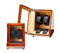 LXYST Wood Automatic Self-Stop Function with Retractable Pillow, Mode, Mute Motor, 2+0 Watches Holders Storage Winding Box (A) Watch Winder