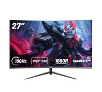 LXZ 27 Inch Curved Gaming Monitor 180Hz, Full HD 1080P Frameless 1800R Gaming Display with FreeSync & Eye-Care Technology, DP, HDMI Port - Black