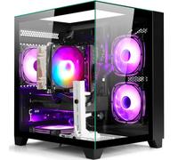 LXZ Gaming PC Desktop Computer, Core i5-14400F, GeForce RTX 5060 8GB, 32GB DDR5 RAM, 1TB SSD, WiFi 6, 650W PSU, Black Tower Prebuilt PC