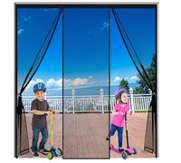 LXZHPA Magnetic Fly Screen for Double Doors,200x270cm Nets Patio Curtain Mesh Double Door Screen Curtain Insect Proof & No-Tools Hook & Loop Installation for Patio Sliding French Doors