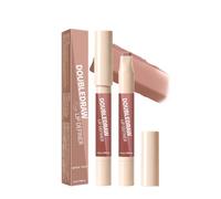 LXZJJM 2-in-1 Lip Liner and Color Stick, Satin Finish Hydrating Lip Crayon with Avocado Oil & Vitamin E, Long Lasting Line & Fill, 1.6g / 0.06 oz，#02 Quick Text
