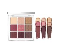 LXZJJM Eyeshadow Palette, 9 Colours Bronze Matte & Shimmer Eye Shadow, Warm Neutral Long Lasting Waterproof Blendable Make-up, Beginner Friendly Highlighter Contour, 0.35 oz，#004 Rosewood Neutrals