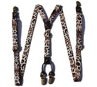 LXZSMH braces,suspenders for men, Women Or Men's Leopard Print Suspenders Y Shape Back Inelastic 4-Clip Adjustable