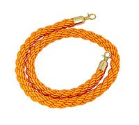 LXZSMH red carpet ropes and poles,velvet rope, Hemp Braided Stanchions Rope, Crowd Control Barriers with Polished Gold Hooks, for Ball Top Stanchions, Movie Theaters, Party,(Orange,4 pieces)