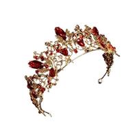 LXZSMH Women's Headdresses,Hair Jewelry Crown Tiaras for Women Baroque Gold Vintage Red Crystal Bridal Tiaras Wedding Hair Accessories Rhinestone Pageant Prom Crown for Bride Headbands
