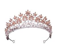 LXZSMH Women's Headdresses,Hair jewelry crown tiaras for women Fashion Green Red Blue Pink White Crystal Tiaras And Crowns Headband Diadem For Women Bride Bridal Wedding Hair Jewelry By