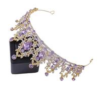 LXZSMH Women's Headdresses,Hair Jewelry Crown Tiaras for Women Lavender Crystal Bridal Tiara Crown Purple Rhinestone Wedding Hair Accessories Princess Pageant Bride Crown