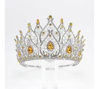 LXZSMH Women's Headdresses,Hair Jewelry Crown Tiaras for Women Miss Universe Heart Shape Bridal Tiaras Royal Queen Big Crowns for Women Wedding Hair Accessories Rhinestone Pageant Diadem(Gold color)