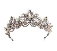 LXZSMH Women's Headdresses,Hair Jewelry Crown Tiaras for Women Red Crystal Crown Headwear Bridal Wedding Hair Accessories Jewelry Bride Tiaras Princess Crowns by(Gold)