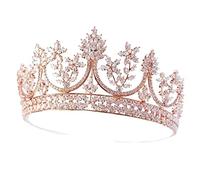 LXZSMH Women's Headdresses,Hair Jewelry Crown Tiaras for Women Rose Gold Tiaras Crowns for Brides Crystal Brides Hairbands Full Wedding Hair Accessories
