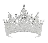 LXZSMH Women's Headdresses,Hair jewelry crown tiaras for women Vintage Red Crystal Bridal Tiaras Queen Crowns Women Rhinestone Pageant Diadem Wedding Hair Accessories By(White)