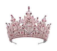 LXZSMH Women's Headdresses,Hair jewelry crown tiaras for women Vintage Red Crystal Bridal Tiaras Queen Crowns Women Rhinestone Pageant Diadem Wedding Hair Accessories By(Pink)