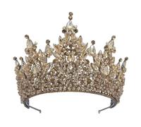 LXZSMH Women's Headdresses,Hair jewelry crown tiaras for women Vintage Red Crystal Bridal Tiaras Queen Crowns Women Rhinestone Pageant Diadem Wedding Hair Accessories By(Champagne)