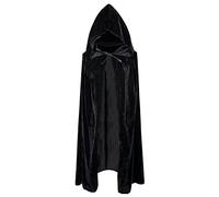 LY 43" Velvet Hooded Cloak Costume For kids Witches Wicca Robe Cosplay Carnival Halloween Party Cape Role Play Dress up Accessory