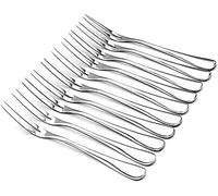 LY-ONE Crab Stainless Steel Forks,Escargot Forks 2 Prong Tasting Appetizer Forks Portable Cocktail Salad Fruit Forks for Party Travel,Set of 10, 5 Inches (10 Pcs)