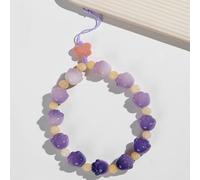 LY&SASIF Phone Charm with Xiaoqingning Bodhi Cat Paw Hanging Chain Exquisite Accessory for Women's Wrist, Anti-lost Rope, Bag Keychain Hanging Ornament Phone Lanyard Purple