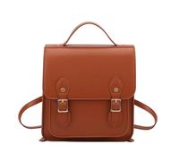 LY&SQ Small Backpack Purse for Women Trendy Flap Mini Purses Square Handbags PU Leather Handle Bag Fashion Daypack(Brown)