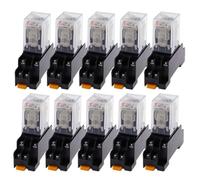 LY2NJ HH62P HHC68A-2Z Electronic Micro Mini Electromagnetic Relay 10A 8PIN Coil DPDT With Socket Base DC12V 24VAC 110AC 220V 10Pcs(AC,24V)