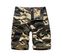 LY4U Cargo Shorts Mens, Summer Camo Combat Shorts Men, Outdoor Camouflage Half Pants, Yellow Camo 34W