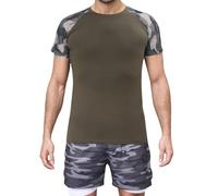 LY4U Men’s Athletic T-Shirts Short Sleeve, Quick Dry Breathable Moisture Wicking Active Wear Tops for Gym, Running, Hiking, Training Army Green