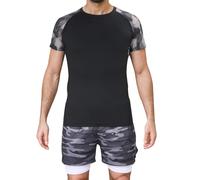 LY4U Men’s Athletic T-Shirts Short Sleeve, Quick Dry Breathable Moisture Wicking Active Wear Tops for Gym, Running, Hiking, Training Black