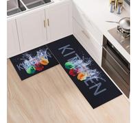 LY4U Set Of 2 Floor Mats - Washable Kitchen Rugs for Home Floor, Carpet for Hallway, Dining Room, Entryway, Pet