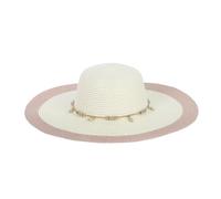 LY4U Women’s Beach Sun Straw Hat with Chin Strap, Floppy UPF50+ Foldable Wide Brim Summer Hats for Travel, Holiday, Outdoor White