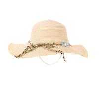 LY4U Women’s Straw Hat, Ladies Sun Hats UPF 50, Summer Beach Hat for Girl, Floppy Foldable Roll Up Travel Hat Beige