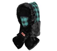 LY4U Women's Hat Scarf Combo, Winter Windproof Balaclava with Detachable Mask, Fleece-Lined Thickened Thermal Hood for Cycling, Running, Skiing Dark Green