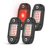 LY8 4 Pods Red Rock Lights, 24 LED Chips Waterproof Underground Lights for Car Truck Motorcycle Boat SUV ATV UTV (Red)