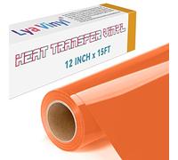 Lya Vinyl 15FT Heat Transfer Vinyl, Orange Iron on Vinyl Roll for Cricut, Silhouette Cameo, Orange HTV Vinyl for DIY Fabric, Clothes, Bags, and Other Textiles