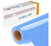 Lya Vinyl 15FT Heat Transfer Vinyl, Sky Blue Iron on Vinyl Roll for Cricut, Silhouette Cameo, Sky Blue HTV Vinyl for DIY Fabric, Clothes, Bags, and Other Textiles