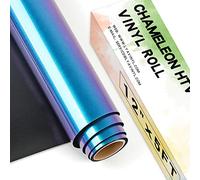 Lya Vinyl Chameleon Heat Transfer Vinyl, 12" x 5ft Chameleon HTV Vinyl for Cricut,Silhouette Cameo, Glitter Iron on Vinyl for Cloth, Hat, Fabric(Purple to Royal Blue)