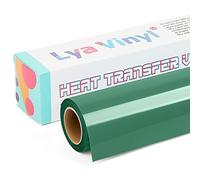 Lya Vinyl Dark Green Heat Transfer Vinyl 12" x 10ft Dark Green Iron on Vinyl Roll for Cricut, Silhouette Cameo, Premium HTV for DIY Clothes, Bags, Shoes and Other Textiles
