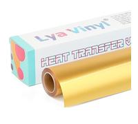 Lya Vinyl Dazzling Gold Heat Transfer Vinyl 12" x 10ft Gold Iron on Vinyl Roll for Cricut, Silhouette Cameo, Premium HTV for DIY Clothes, Bags, Shoes and Other Textiles