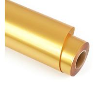 Lya Vinyl Heat Transfer Vinyl, 12" x 6FT(30.5cm x 183cm) Dazzling Gold Iron on Vinyl for Cricut, Silhouette Cameo, HTV Roll for Cloths, Hats, Fabric(Dazzling Gold)