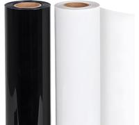 Lya Vinyl Heat Transfer Vinyl Bundle 2 Rolls 12INCH x 15FT Black & White HTV Iron on Vinyl for Shirts - Compatible with Cameo and Heat Press Machines