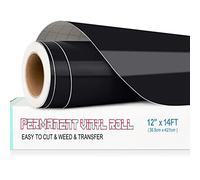 Lya Vinyl Permanent Vinyl for Cricut, 12" x 14Ft Glossy Black Self-Adhesive Vinyl Sheet for Silhouette Cameo, Deco, and Other DIY Projects