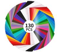 Lya Vinyl Permanent Vinyl for Cricut - 130 Pack 12 "x12 Self Adhesive Vinyl Sheets，120 Vinyl Sheets & 10 Transfer Tape Sheets for Cutting Machines and Decor Sticker