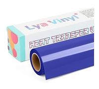 Lya Vinyl Sapphire Blue Heat Transfer Vinyl 12" x 10ft Sapphire Blue Iron on Vinyl Roll for Cricut, Silhouette Cameo, Premium HTV for DIY Clothes, Bags, Shoes and Other Textiles