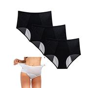 LYAART High Waist Leak Proof Ice Silk Panty,Ultra-Thin Breathable Leakproof Underwear Period Briefs (E+3 pieces,L)