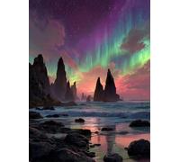 Lyaauulg Paint by Numbers Kits for Adults & Kids, DIY Colorful Starry Sky Acrylic Oil Painting Set on Canvas with Brushes, Easy Relaxing Art Craft for Beginners, Home Wall Decor Hobby 8x12inch A79