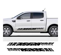LYABYT 2PCS Car Door Side Stripe Stickers Black Edition Wildtrak Tuning Auto Accessories Vinyl Decals，For Ford Ranger Tremor XLT Raptor