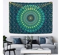 Lyacmy Bohemian Mandala Tapestry Hippie Tapestries Psychedelic Peacock Boho Tapestry Wall Hanging for Bedroom（Blue, 51.2 x 59.1 inches）
