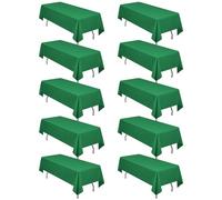 LYAFS 10 Pack Rectangle Tablecloth,60 x 102 inch Green Tablecloth Polyester Table Cloth for 6 Ft Rectangle Tables,Stain Resistant Washable Fabric Table Covers for Wedding,Party,Restaurant