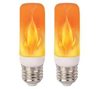 Lyai 2PCS LED Flame Effect Bulbs, 3W E27 LED Realistic Fake Flame Lamp, Flicker Light Fire Light Bulb 4 Lighting Modes for Christmas, Halloween, Party, Dancing, Garden Indoor Outdoor Party Decorative