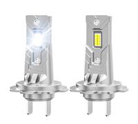 Lyai H7 LED Headlight Bulbs, 2Pcs High Brightness 6000K White LED Headlight Fanless 1:1 Mini Size Bulb Replacement for Car Hi/Lo Beam IP68 Waterproof, Easy Plug and Play Installation
